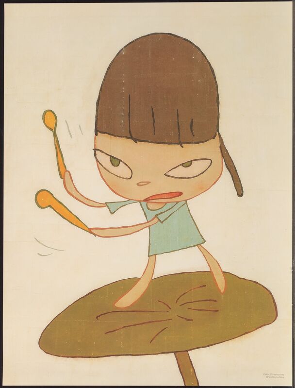 Yoshitomo Nara, ‘Marching on a Butterbur Leaf’, 2019, Print, Offset lithograph in colors on paper, Heritage Auctions