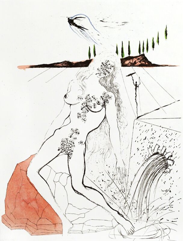 Salvador Dalí, ‘Apollinaire - Woman at the Fountain’, 1967, Print, Original etching reworked in drypoint, Off The Wall Gallery