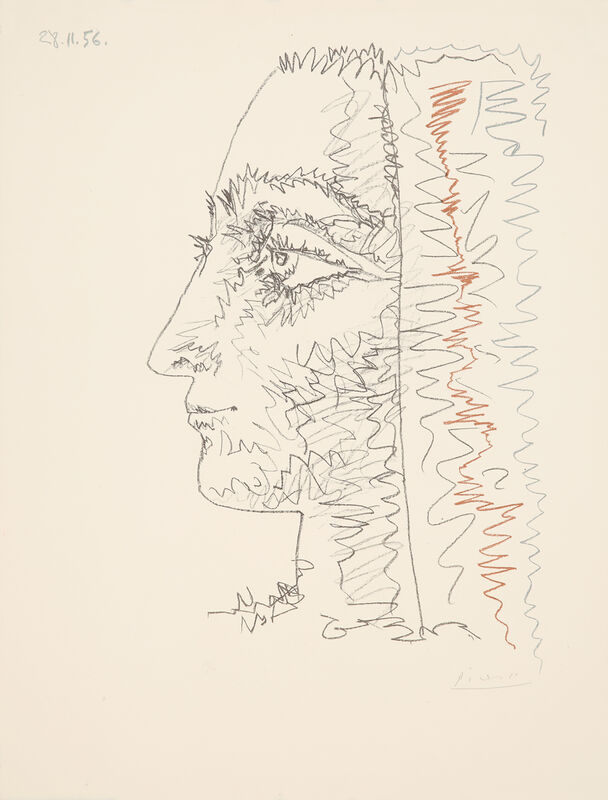 Pablo Picasso, ‘Profil en trois couleurs’, 1956, Print, Lithograph in colours, Galerie Boisseree