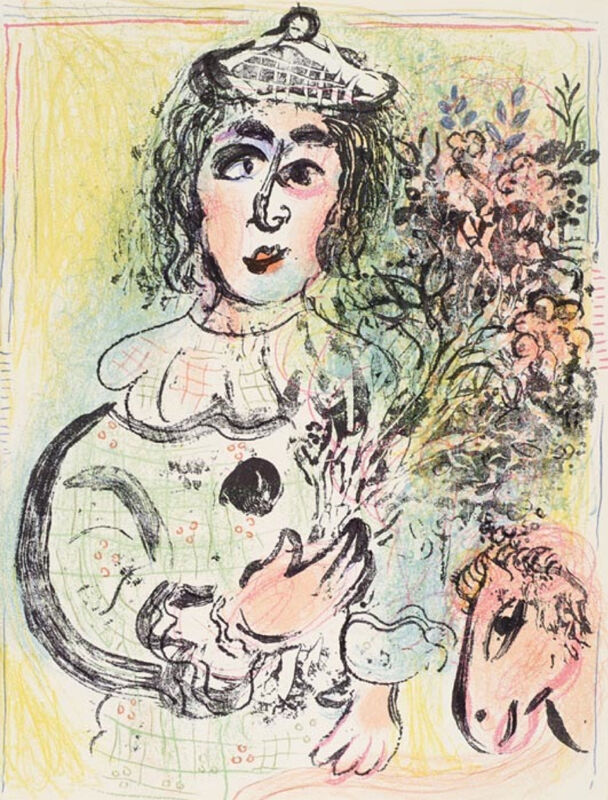 Marc Chagall, ‘The Clown with Flowers’, 1963, Print, Lithograph printed in colors on wove paper., Galerie d'Orsay