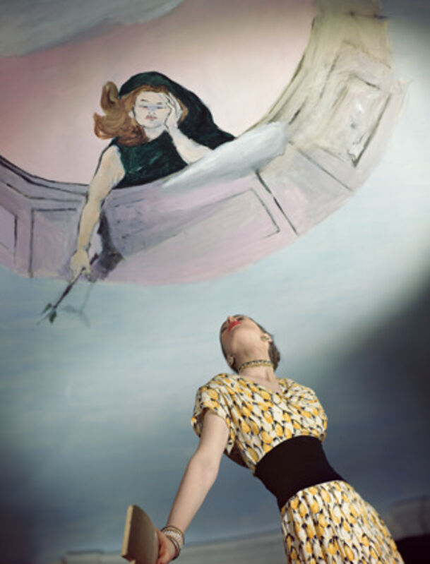 Horst P. Horst, ‘Dress by Jo Copeland, Murals by Marcel Vertes’, 1946, Photography, Inkjet on Photo Satin, printed later, Bernheimer Fine Art