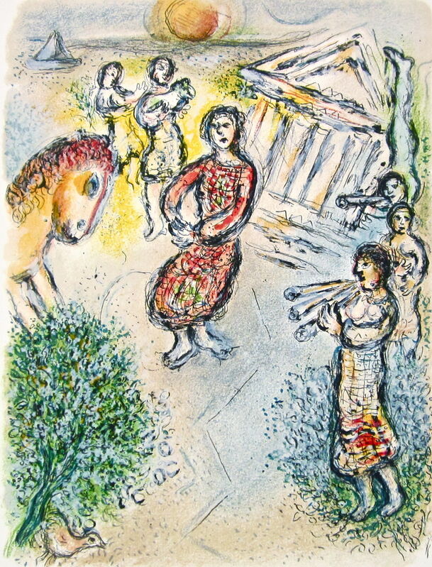 Marc Chagall, ‘“Preparation for the Candidate's Feast,” from L'Odyssée (Mourlot 749-830; Cramer 96)’, 1989, Ephemera or Merchandise, Offset lithograph on Fabriano wove paper, Art Commerce