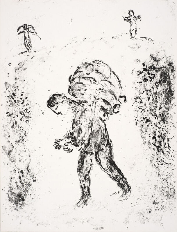 Marc Chagall, ‘Ferdinand hauling firewood, as part of his punishment. Ariel and Miranda in the background.’, 1975, Print, Lithograph, Ben Uri Gallery and Museum 