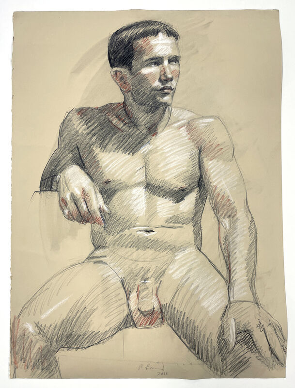 Mark Beard, ‘Untitled Nude Male / On the reverse, seated male nude’, 2000-2001, Drawing, Collage or other Work on Paper, Charcoal on paper, Visual AIDS Benefit Auction