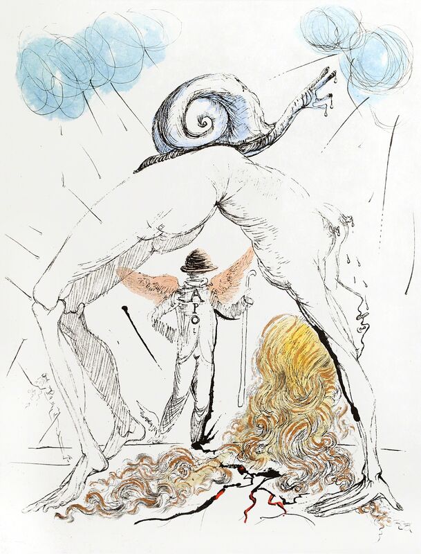 Salvador Dalí, ‘Apollinaire:"Woman with Snail"’, 1967, Print, Original etching reworked in drypoint - published in 1967, Off The Wall Gallery