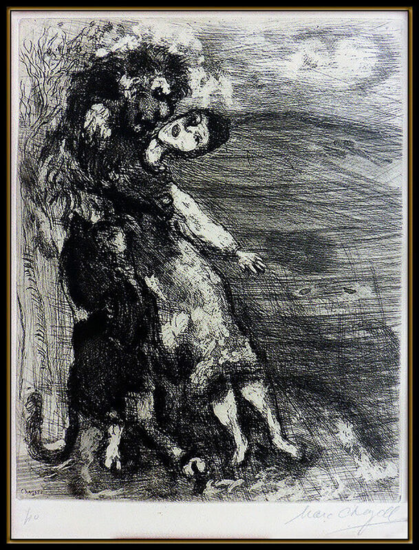 Marc Chagall, ‘Fables de la Fontaine: The Lion In Love (Cramer 22)’, 1952, Print, Etching, Original Art Broker
