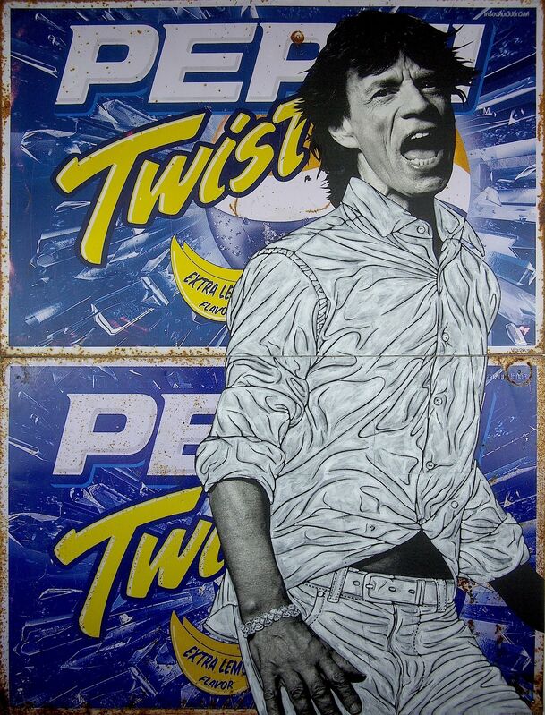 Pakpoom Silaphan, ‘Mick Jagger On Pepsi Twist ’, 2016, Mixed Media, Mixed media on metal, Castle Fine Art