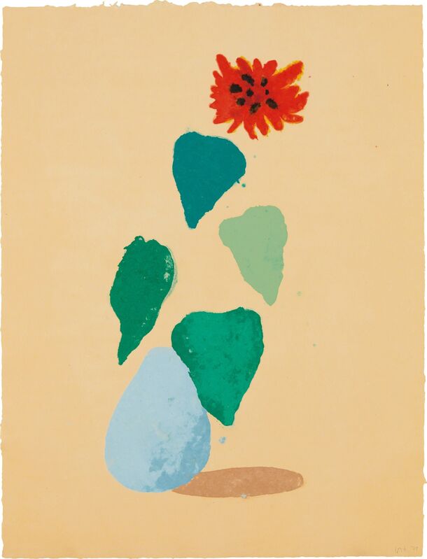 David Hockney, ‘Sunflower H (Paper Pool I)’, 1978, Print, Unique hand-coloured pressed paper pulp, on yellow TGL handmade paper, the full sheet, Phillips