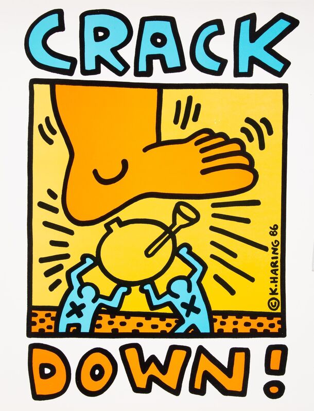 Keith Haring, ‘Crack Down!’, 1986, Print, Screenprint in colors on paper, Heritage Auctions