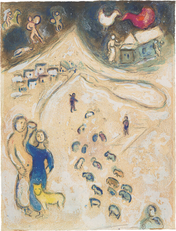 Marc Chagall, ‘L’Hiver (Winter), from Daphnis et Chloé (Daphnis and Chloe) (M. 333, C. 46)’, 1961, Print, Lithograph in colours, on Arches paper, the full sheet., Phillips