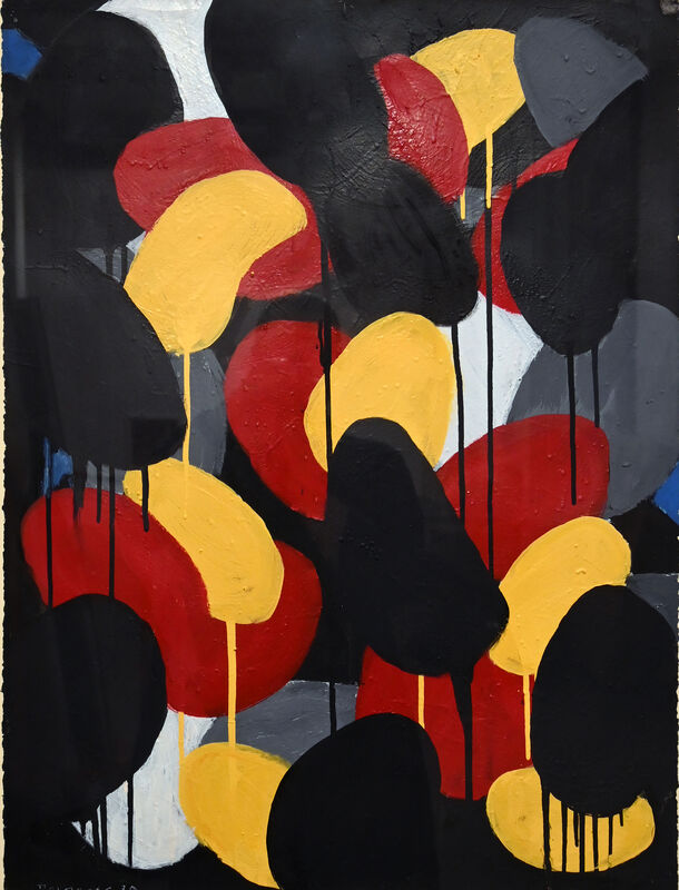 Danny Simmons, ‘Door Knocker/Foot Stomper’, 2020, Painting, Oil and pigment on paper, InLiquid