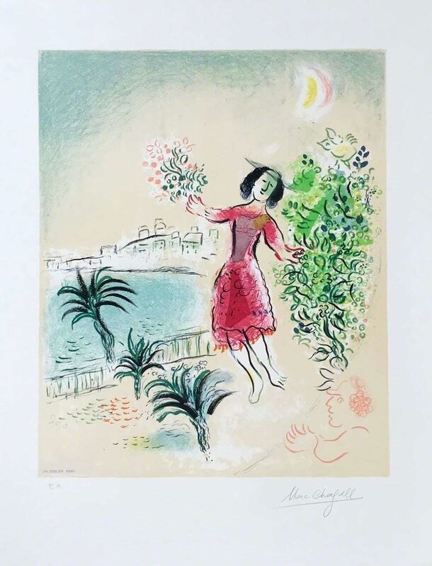 Marc Chagall, ‘The Bay of Nice ’, Print, Multi-colour lithograph on paper, Hazelton Fine Art Galleries