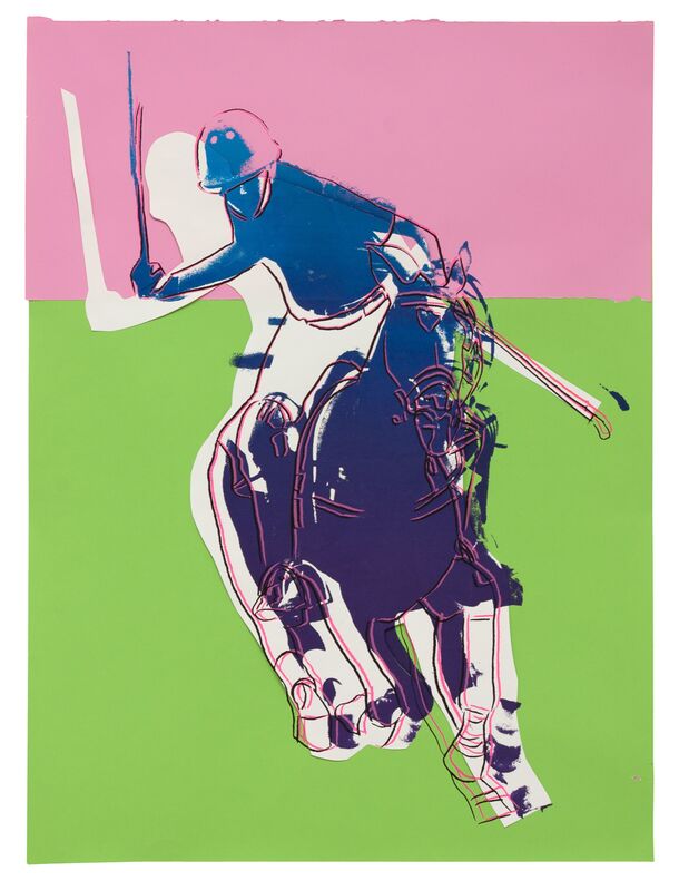 Andy Warhol, ‘Four Polo Players’, 1985, Print, Unique screenprints with collage on colored graphic art paper, Hindman