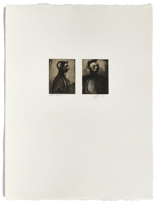 Louis-Pierre Bougie, ‘Deux têtes’, 2001, Print, Eau-forte and chine collé, Atelier-Galerie A.Piroir