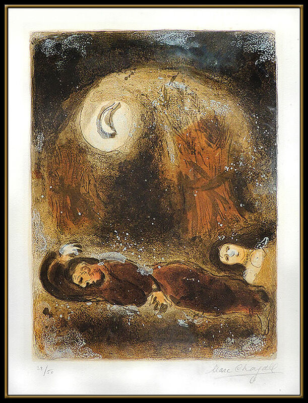 Marc Chagall, ‘Ruth Aux Pieds de Boaz (M.248)’, Mid-20th Century , Print, Color Lithograph, Original Art Broker