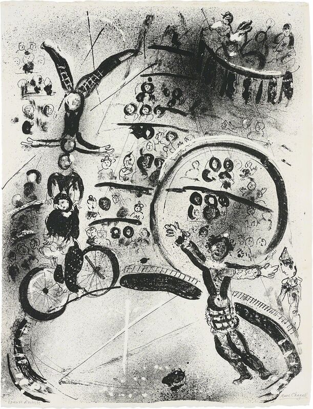 Marc Chagall, ‘Les Cyclistes (The Cyclists)’, 1956, Print, Lithograph, on wove paper, the full sheet, Phillips