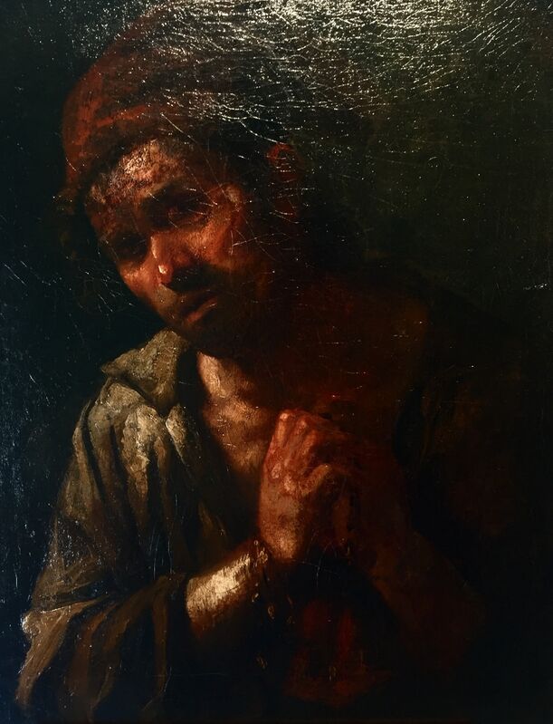 Workshop of Francisco de Goya, ‘Peasant in prayer’, Half XIX Cent., Painting, Oil on canvas, 11 [HellHeaven]