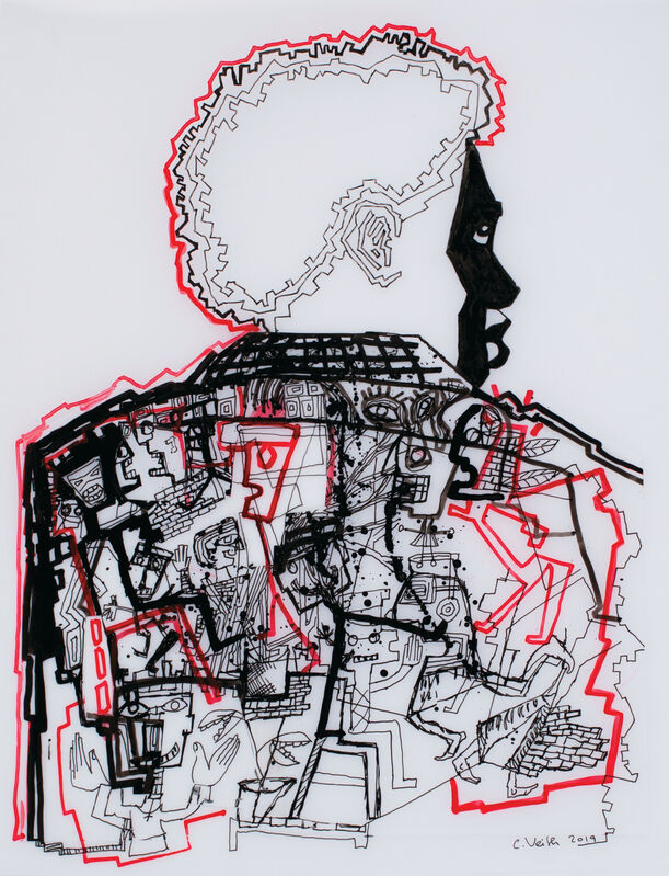 Caroline Veith, ‘Like brothers #1’, 2019, Drawing, Collage or other Work on Paper, Ink and collage on tracing paper, Galerie Claire Corcia