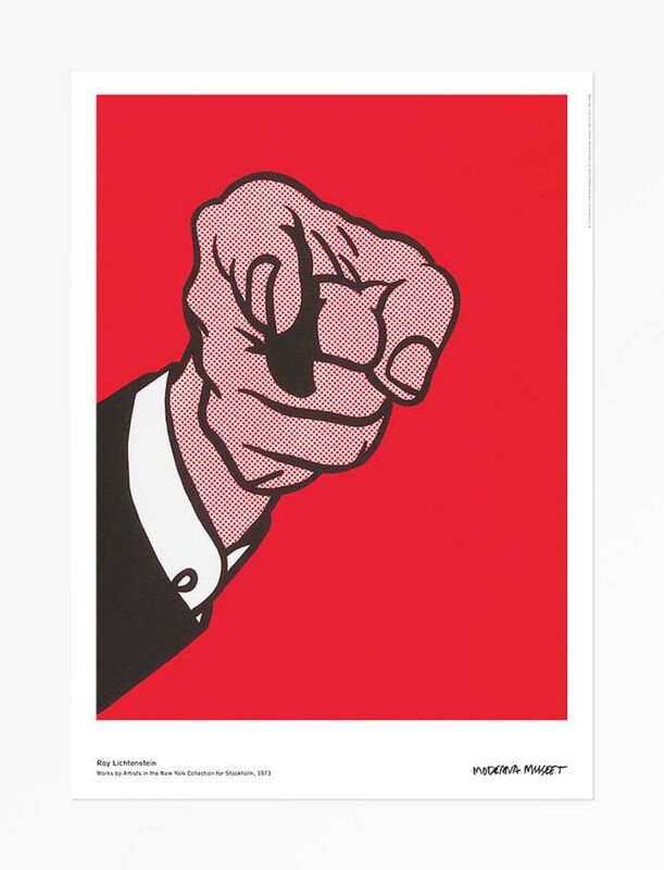 Roy Lichtenstein, ‘Finger Pointing, Works by Artists in the New York Collection for Stockholm, 1973’, 2009, Ephemera or Merchandise, Offset lithograph poster, Alpha 137 Gallery