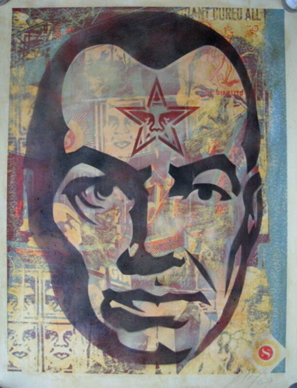 Shepard Fairey, ‘Big Brother (Stencil Collage On Paper)’, 2003, Drawing, Collage or other Work on Paper, Mixed Media, Spray Over Collage on Paper, Prescription Art