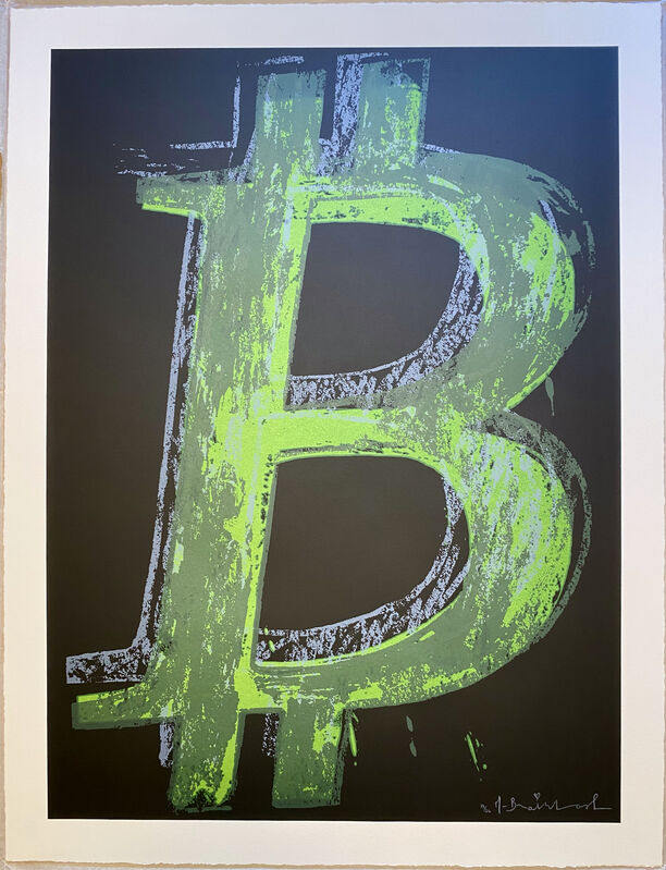 Mr. Brainwash, ‘Bitcoin - Black Background’, 2018, Print, Screenprint on archival paper, with deckled edges, Artsy x Tate Ward