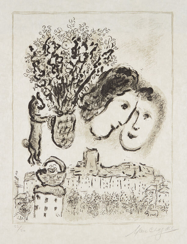 Marc Chagall, ‘Double visage gris (Double Gray Portrait)’, 1975, Print, Lithograph, on Japon nacré paper, with full margins., Phillips