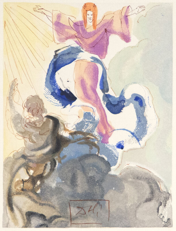 Salvador Dalí, ‘Divine Comedy Heaven Canto 3’, 1974, Print, Color wood engraving, Heather James Fine Art Gallery Auction