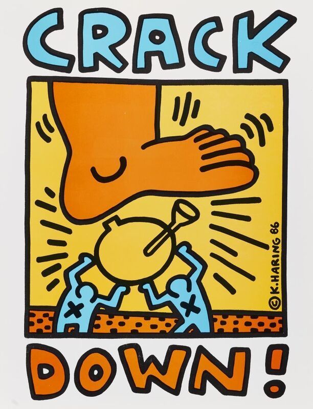 Keith Haring, ‘Crack Down!’, 1986, Posters, Poster, lithograph in colours, Roseberys