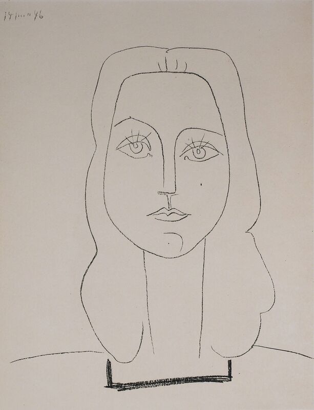 Pablo Picasso, ‘Francoise, 1949 Limited edition Lithograph by Pablo Picasso’, 1949, Reproduction, Lithograph, Globe Photos