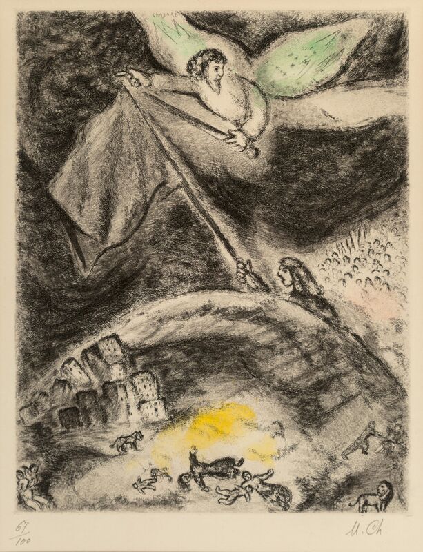 Marc Chagall, ‘Oracle Over babylon , from Bible’, 1956, Print, Etching with hand coloring on Arches paper, Heritage Auctions