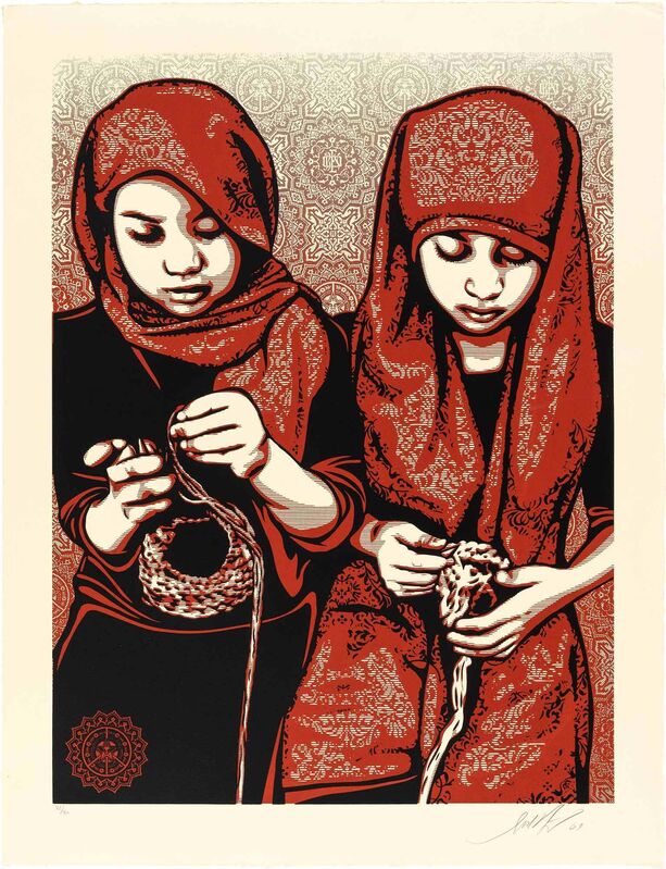 Shepard Fairey, ‘Close Knit’, 2009, Print, Color screenprint on cream wove paper, Doyle