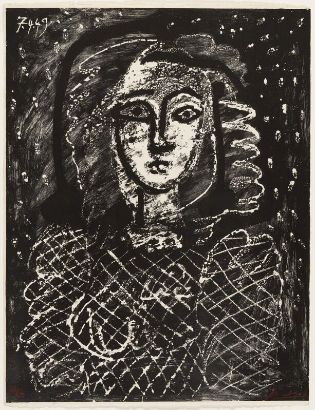 Pablo Picasso, ‘Bust on a Starry Background’, 1949, Print, Lithograph, Christopher-Clark Fine Art