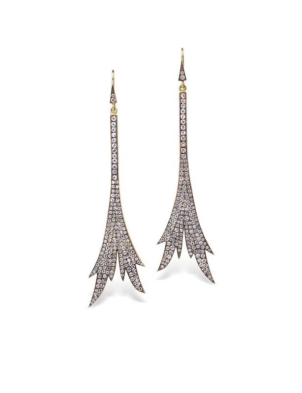 Sylva & Cie, ‘Feather Earrings’, 2017, Jewelry, 18K gold and diamonds, Sabbia Gallery