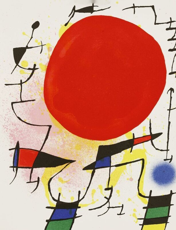 Joan Miró, ‘L'ASTRE BLEU; LE SOLEIL ROUGE; LA LUNE VERTE (MOURLOT 857, 859, 861)’, 1972, Print, Three lithographs printed in colours, Sworders