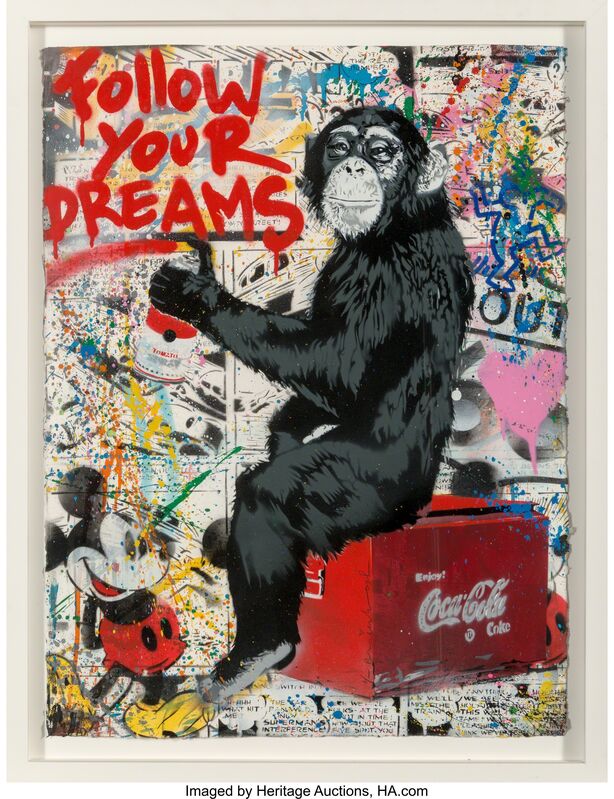 Mr. Brainwash, ‘Follow Your Dreams’, 2012, Print, Screenprint with spray paint and mixed media on paper, Heritage Auctions