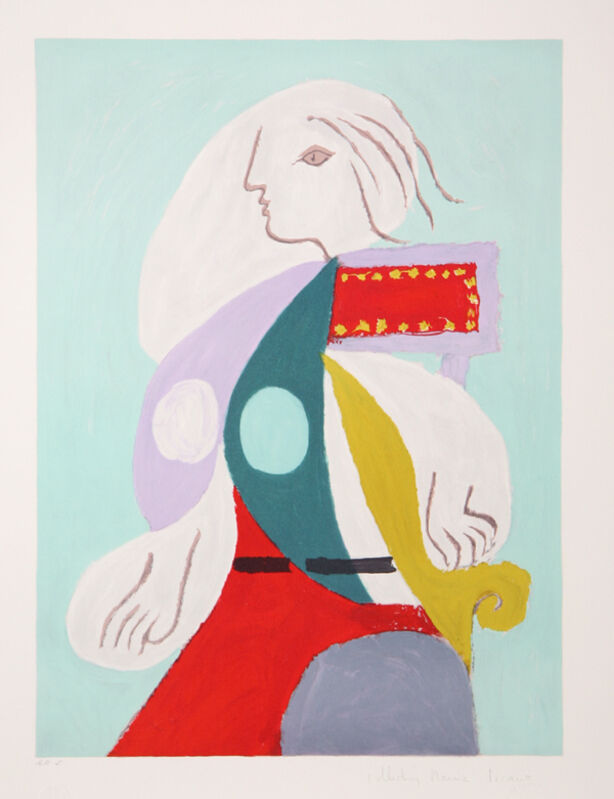 Pablo Picasso, ‘Femme à la Robe Multicolore’, 1973, Reproduction, Lithograph on Arches Paper, RoGallery