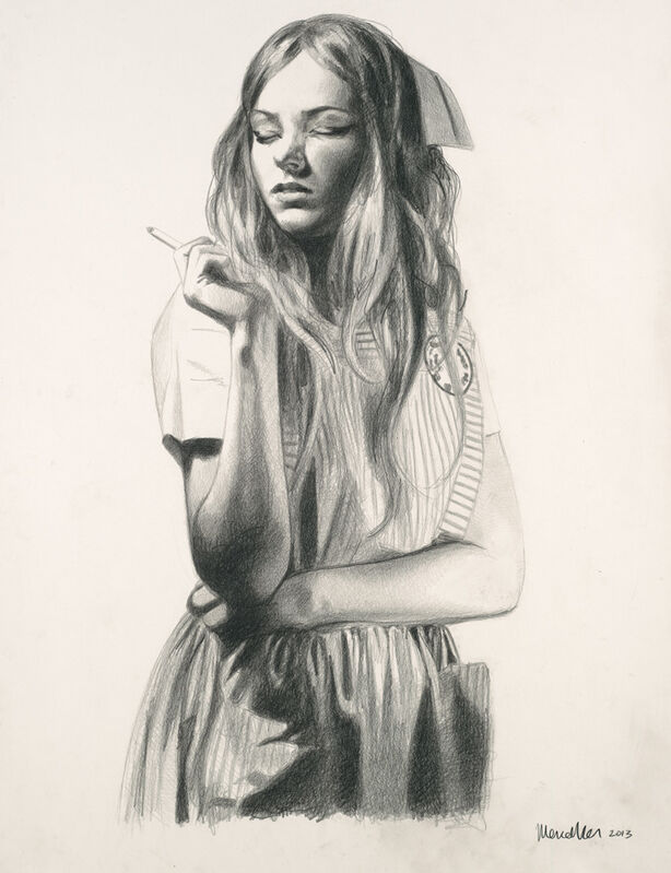 Mercedes Helnwein, ‘Pam Rubio’, 2013, Drawing, Collage or other Work on Paper, Black pencil on paper, KP Projects