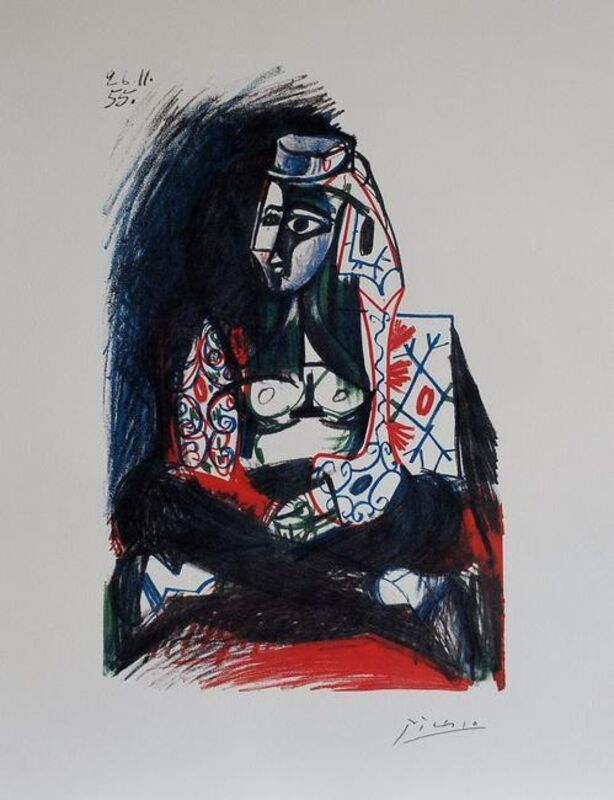 Pablo Picasso, ‘Femme accroupie VI’, 1983, Print, Lithograph after sketch on Arches paper, Samhart Gallery