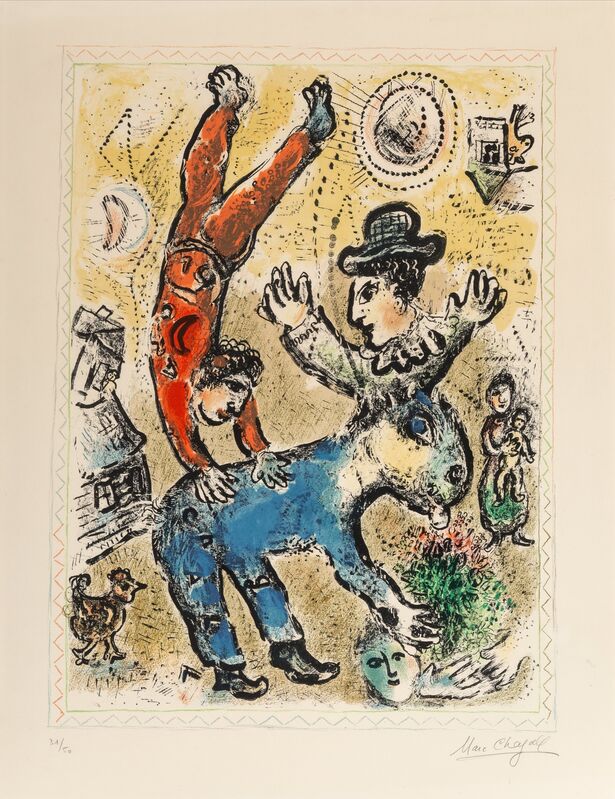 Marc Chagall, ‘The Red Acrobat’, 1974, Print, Lithograph in colors on Arches paper, Heritage Auctions