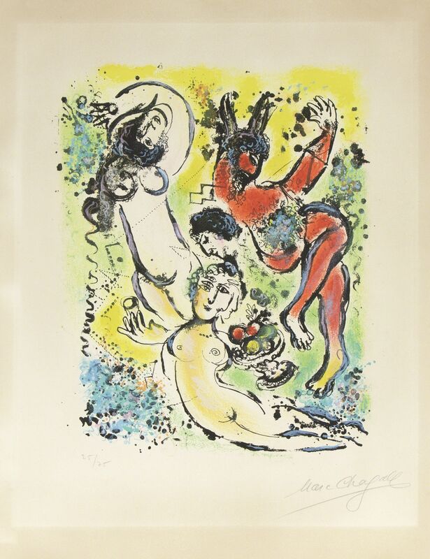 Marc Chagall, ‘from Sur la Terre des Dieux’, 1967, Print, Original color lithograph, Heather James Fine Art