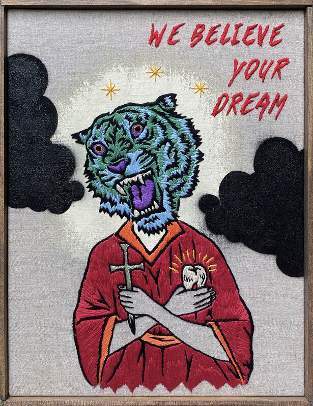 Koichiro Takagi, ‘We believe your dream’, 2020, Other, Embroidery, acrylic and lacquer on linen, MAKI