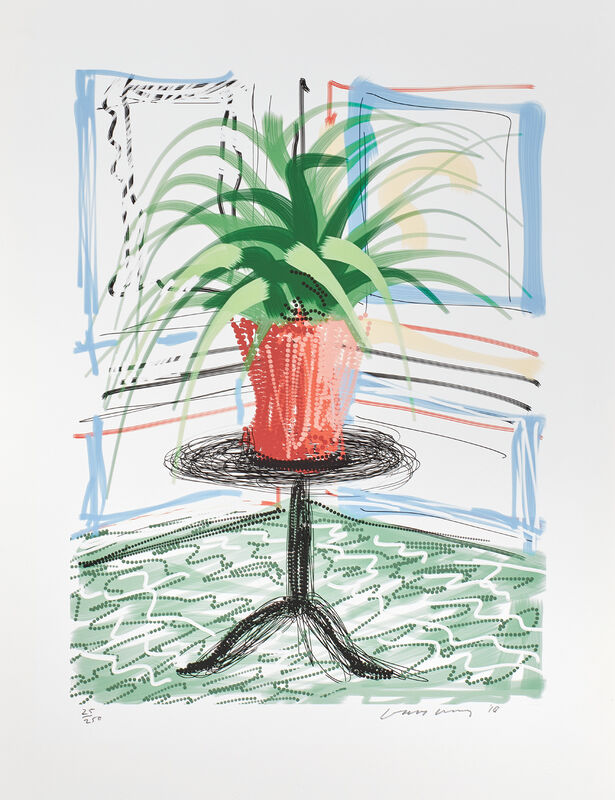David Hockney, ‘A Bigger Book, Art Edition C’, 2010/2016, Mixed Media, IPad drawing in colours, printed on archival paper, with full margins, with the illustrated 680-page chronology book, numbered '0525' (printed), original print portfolio and adjustable book stand designed by Marc Newson, contained in the original cardboard box with label stamp-numbered '0525'., Phillips