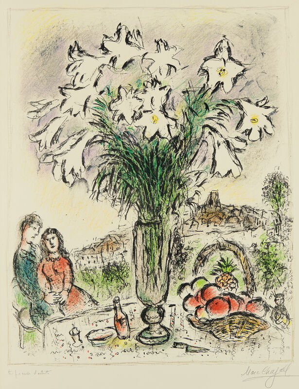 Marc Chagall, ‘Les Arums (The Arums)’, 1975, Print, Lithograph in colors, on Arches paper, with full margins., Phillips