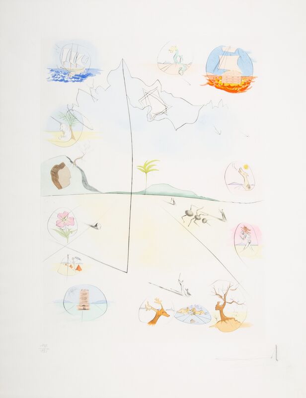 Salvador Dalí, ‘The Frontispiece, from Twelve Tribes of Israel’, 1972, Print, Etching in colors on Rives BFK paper, Heritage Auctions