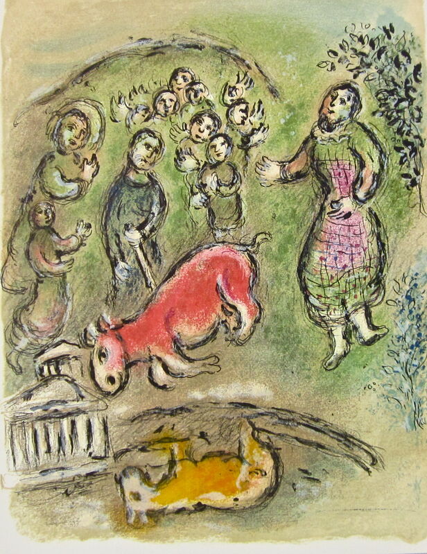 Marc Chagall, ‘“Sacrifice at Athenae,” from L'Odyssée (Mourlot 749-830; Cramer 96)’, 1989, Ephemera or Merchandise, Offset lithograph on Fabriano wove paper, Art Commerce