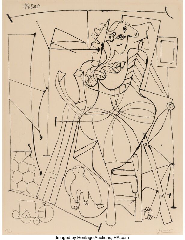 Pablo Picasso, ‘L'artiste et l'enfant’, 1949, Print, Lithograph on Arches wove paper, Heritage Auctions