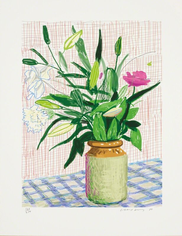 David Hockney, ‘Untitled no. 516, from A Bigger Book: Art Edition D’, 2010/2016, Print, IPad drawing in colours, printed on archival paper, with full margins, contained in the original blue fabric-covered portfolio, Phillips