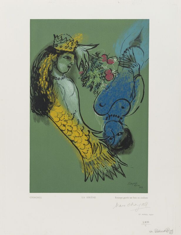 Marc Chagall, ‘La Sirene’, 1950, Print, Woodcut printed in colours, on Van Gelder Zonen wove paper, Forum Auctions