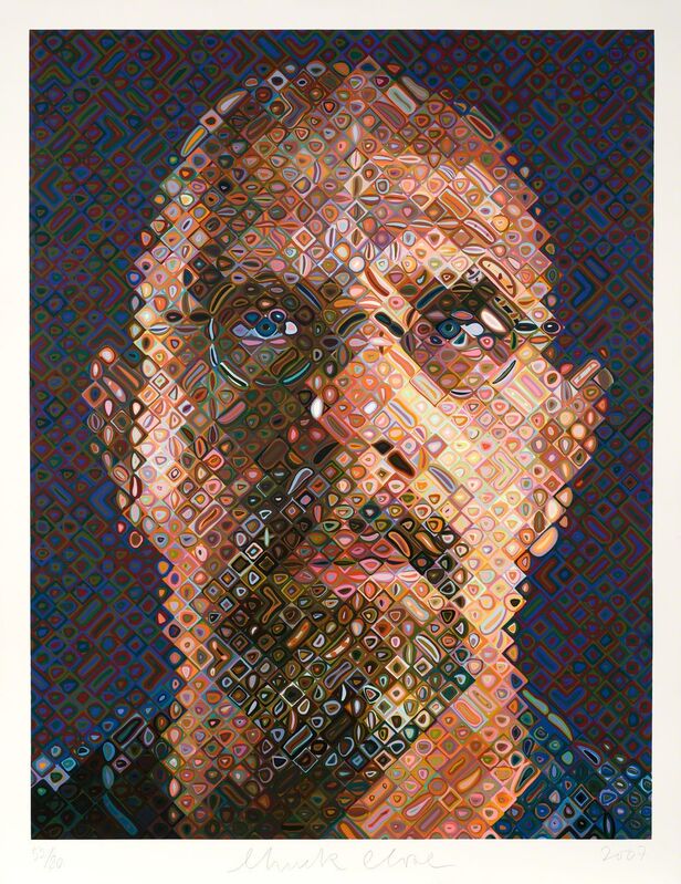 Chuck Close, ‘Self-Portrait’, 2007, Print, 203-color screenprint, Adamson Gallery