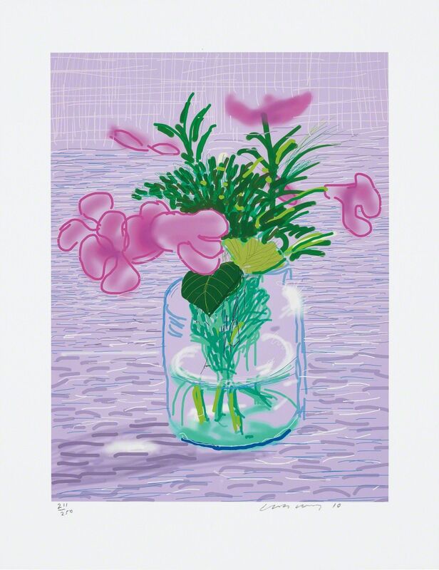 David Hockney, ‘Untitled no. 329, from A Bigger Book: Art Edition A’, 2010/2016, Print, IPad drawing in colours, printed on archival paper, with full margins, contained in the original blue fabric-covered portfolio., Phillips